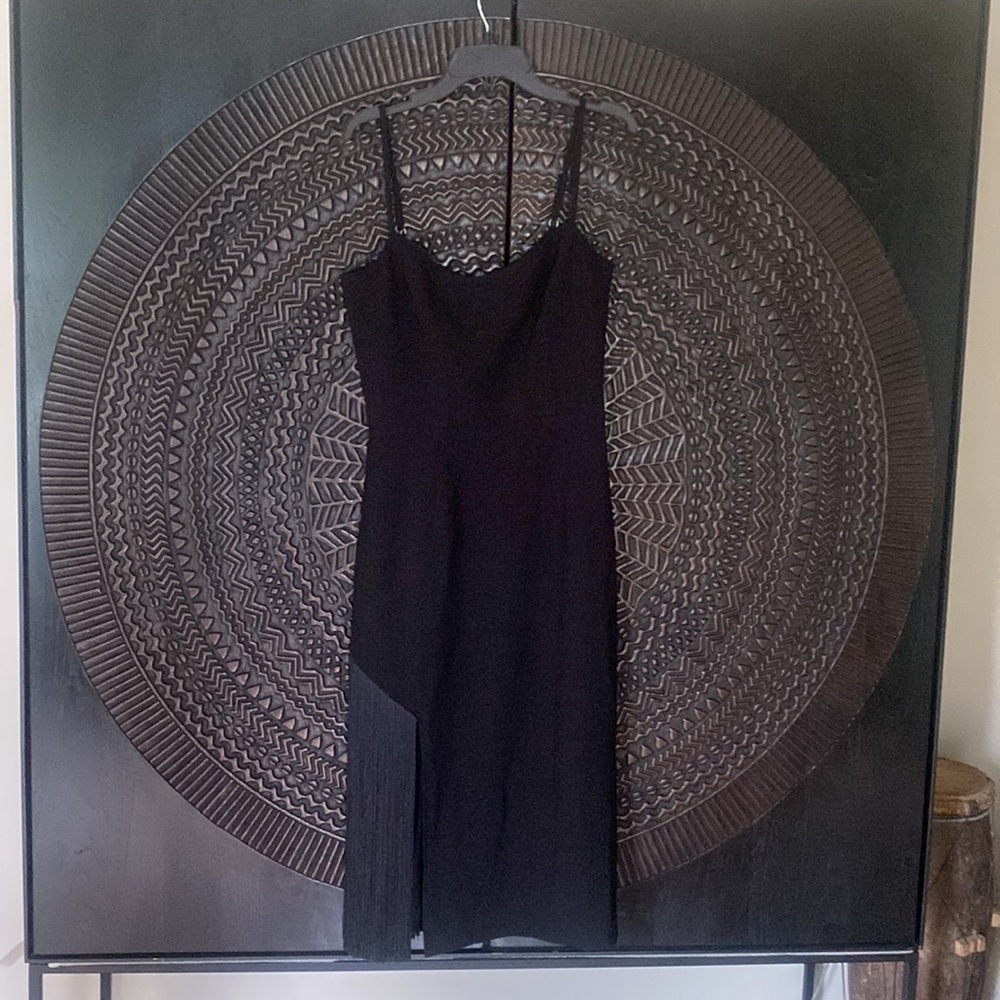 NEW Dress the Population Rory black fringe midi dress size XS - Picture 3 of 9